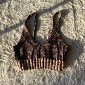 Free people knit crochet crop tank size xs